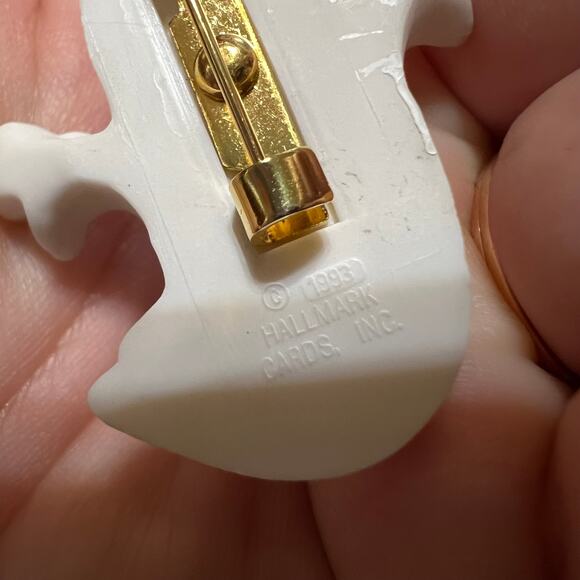 Vtg Halloween Brooch Lapel Pin Lot 3 Hallmark Ghost Silver Tone Bat JackOLantern - Picture 10 of 11